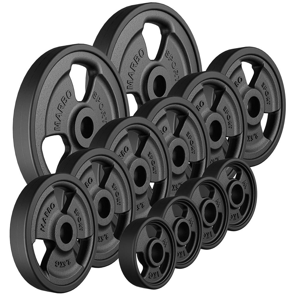 4 Disques D'haltères Fonte 10 Kg – Alésage 29 Mm – Vivo – Argent – Musculation