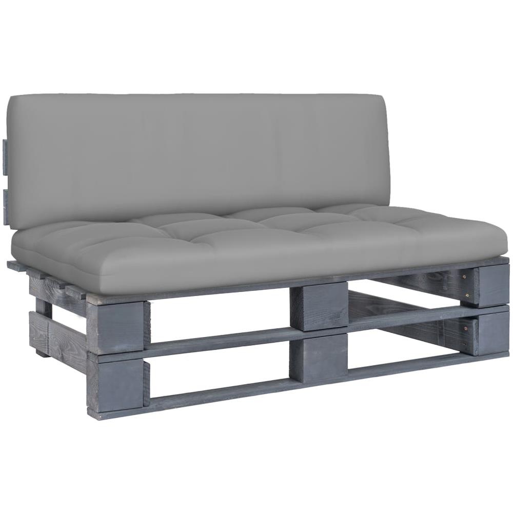 Divano Centrale Giardino su Pallet Grigio Legno Pino Impregnato - Foto 1