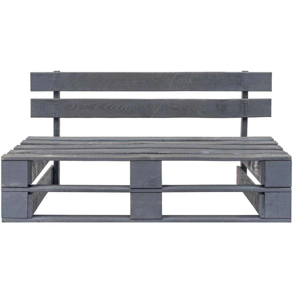 Divano Centrale Giardino su Pallet Grigio Legno Pino Impregnato - Foto 3