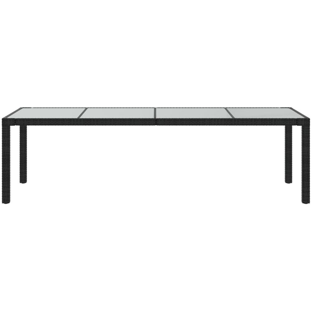 Tavolo Giardino Nero 250x100x75cm Vetro Temperato E Polyrattan - Foto 3
