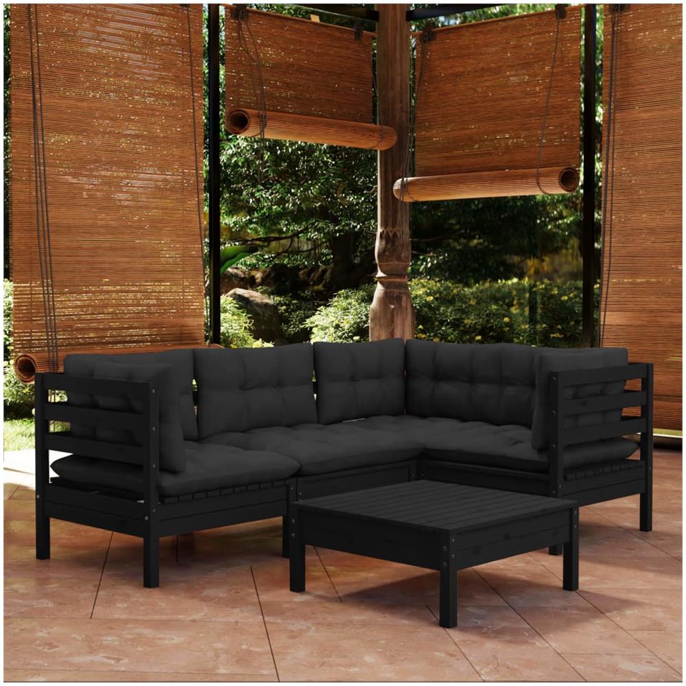 VidaXL Set Divani Da Giardino 5 Pz Con Cuscini In Massello Di Acacia 86458304