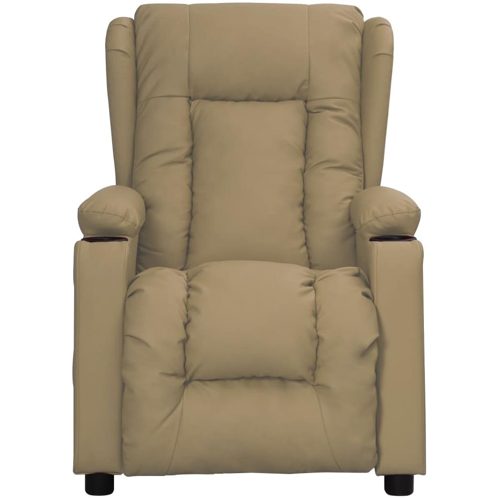 Poltrona Reclinabile Rialzo Cappuccino In Similpelle - Foto 3