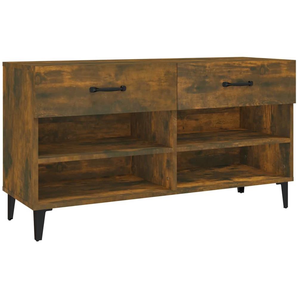 Scarpiera Rovere Fumo 102x35x55 Cm In Legno Multistrato - Foto 2