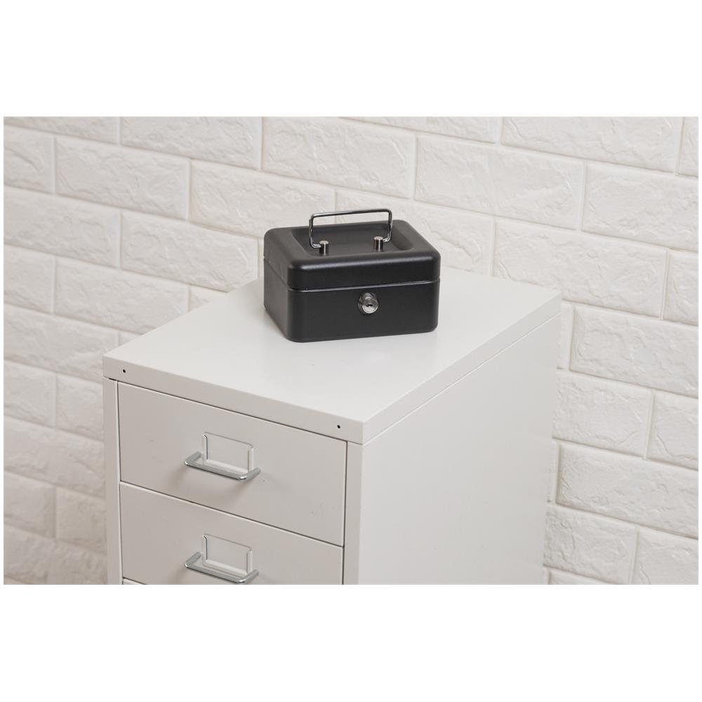 Elegant Cash C9614-eur Cassetta Di Sicurezza Con Chiave Per Contare E Trasportare Denaro | Cassetta Portavalori In Acciaio Con Vassoio Portamonete | Cassaforte Portatile Larghezza 15 Cm | Nera - Foto 2
