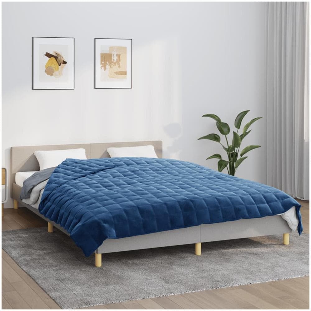 Coperta Ponderata Blu 200x225 cm 13 kg Tessuto - Foto 1