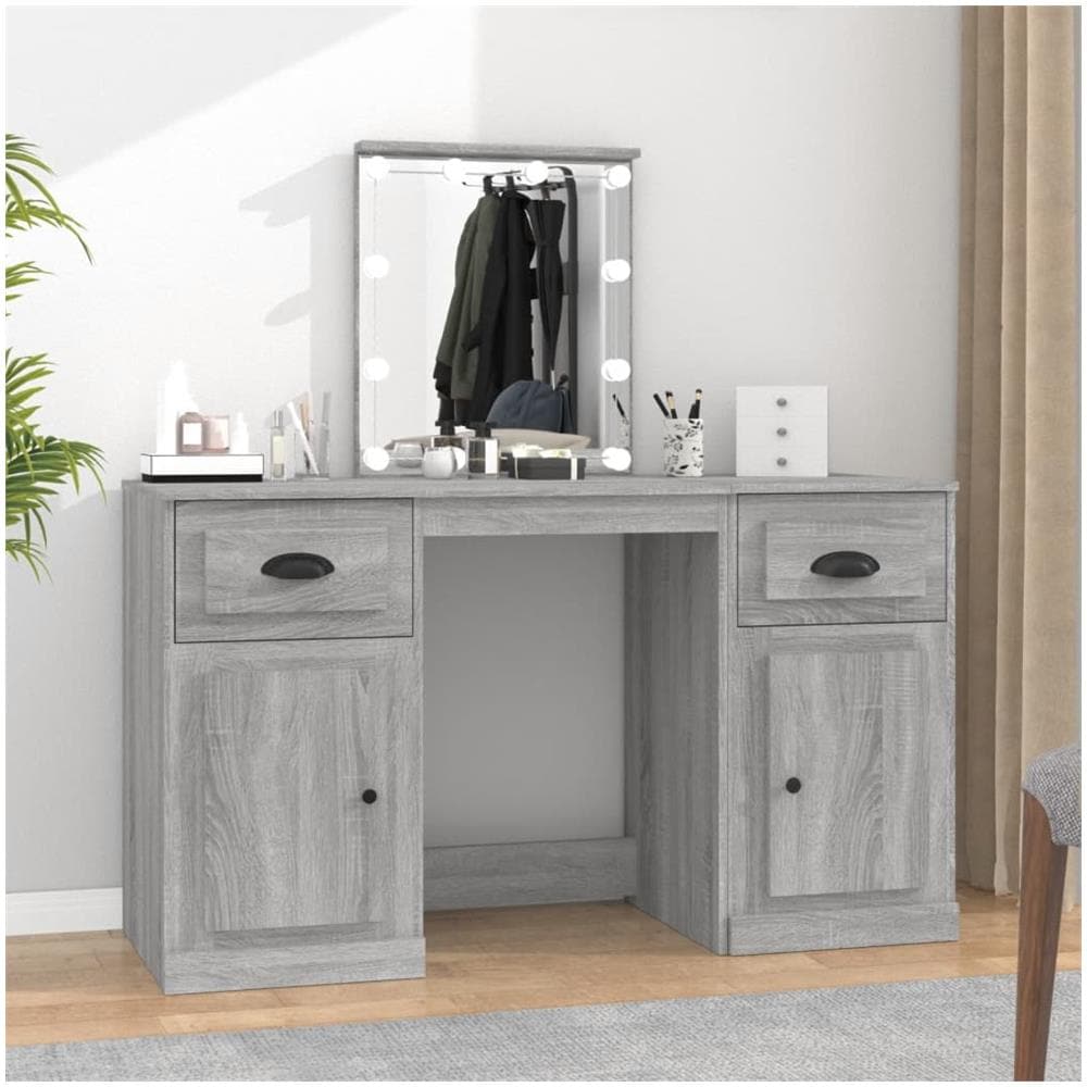 Toeletta Con Led Grigio Sonoma 130x50x132,5 Cm - Foto 1