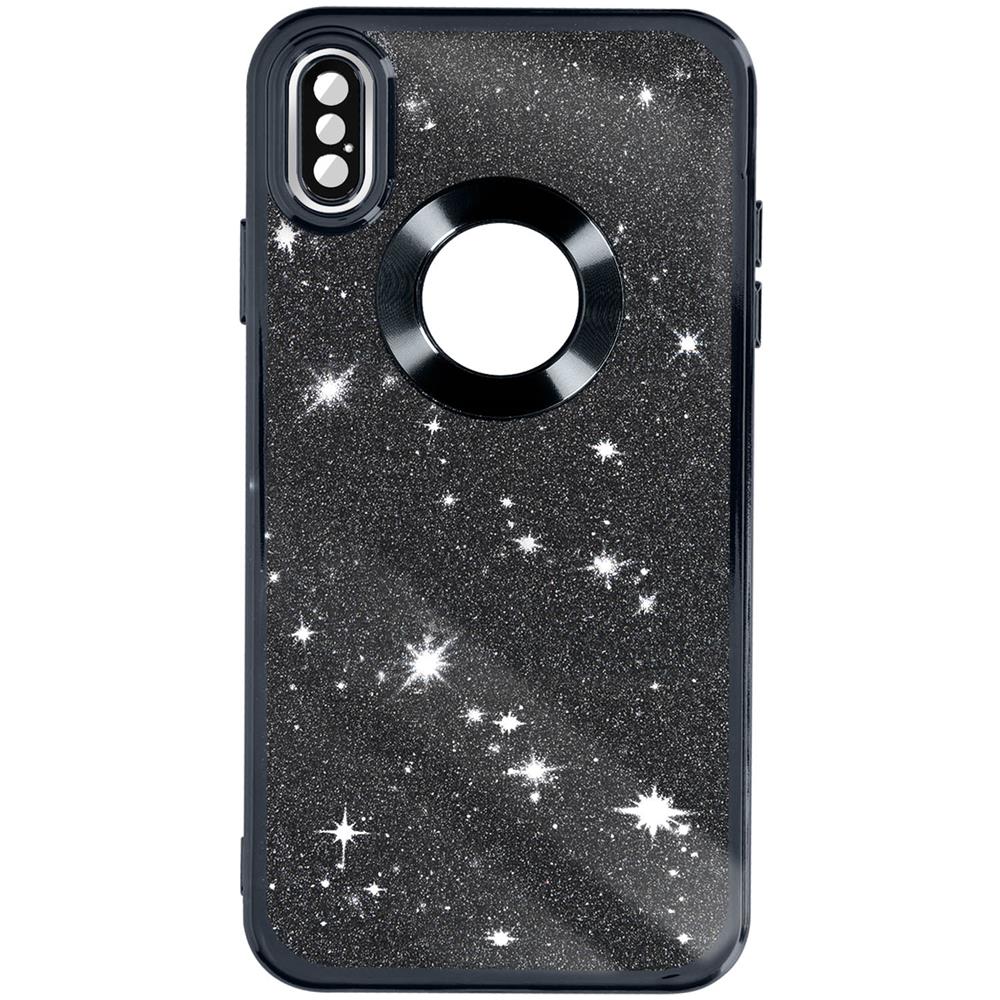 Cover Per Iphone Xs Max Glitter Rimovibile Silicone Gel Protecam Spark Nera - Foto 1