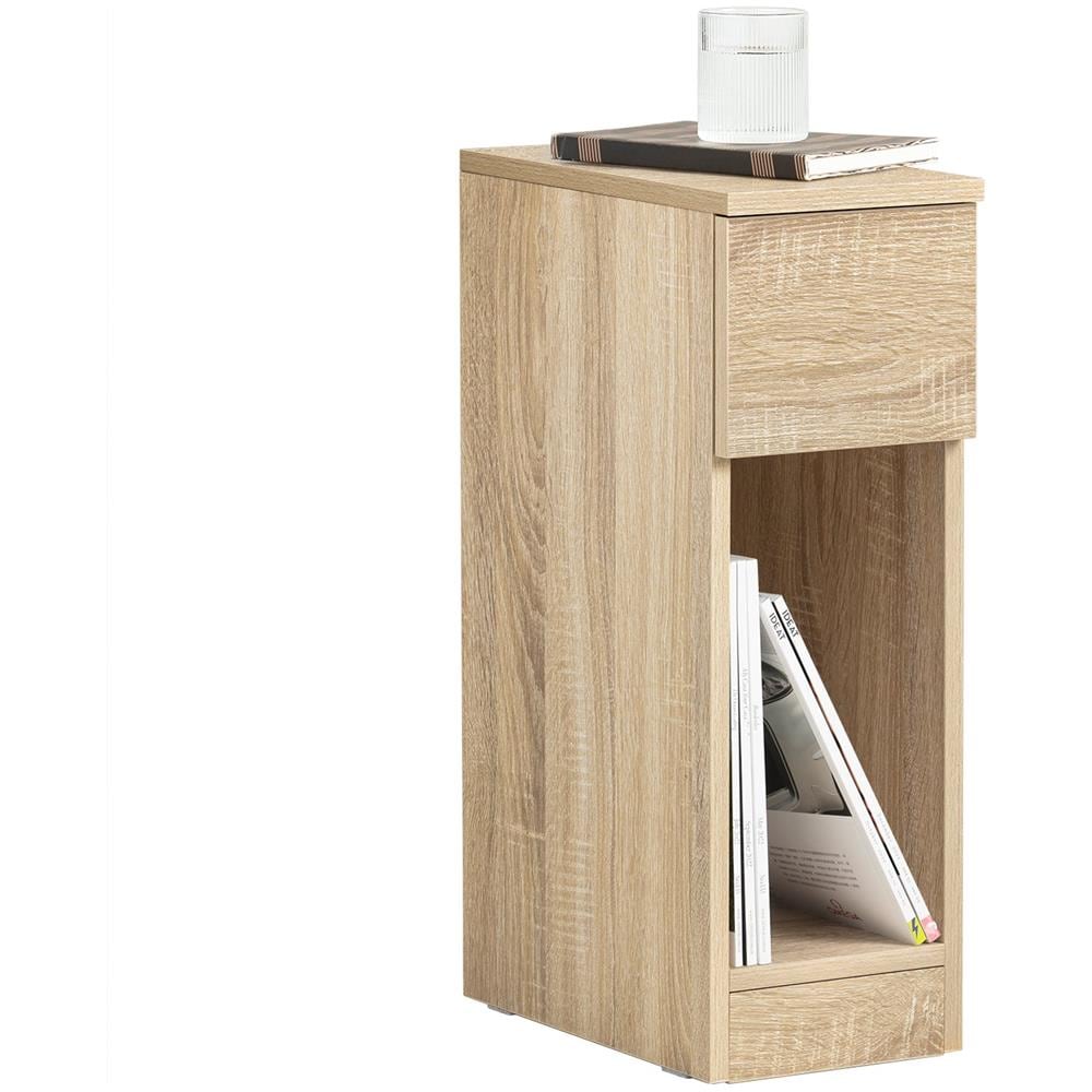 Comodino Con Cassetto Per Letto A Molle 20x60x35 Cm Naturale Fbt111-n - Foto 1