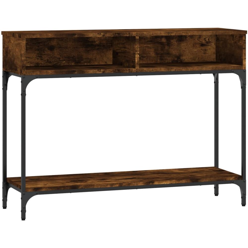 Tavolino Consolle Rovere Fumo 100x30,5x75cm Legno Multistrato - Foto 2