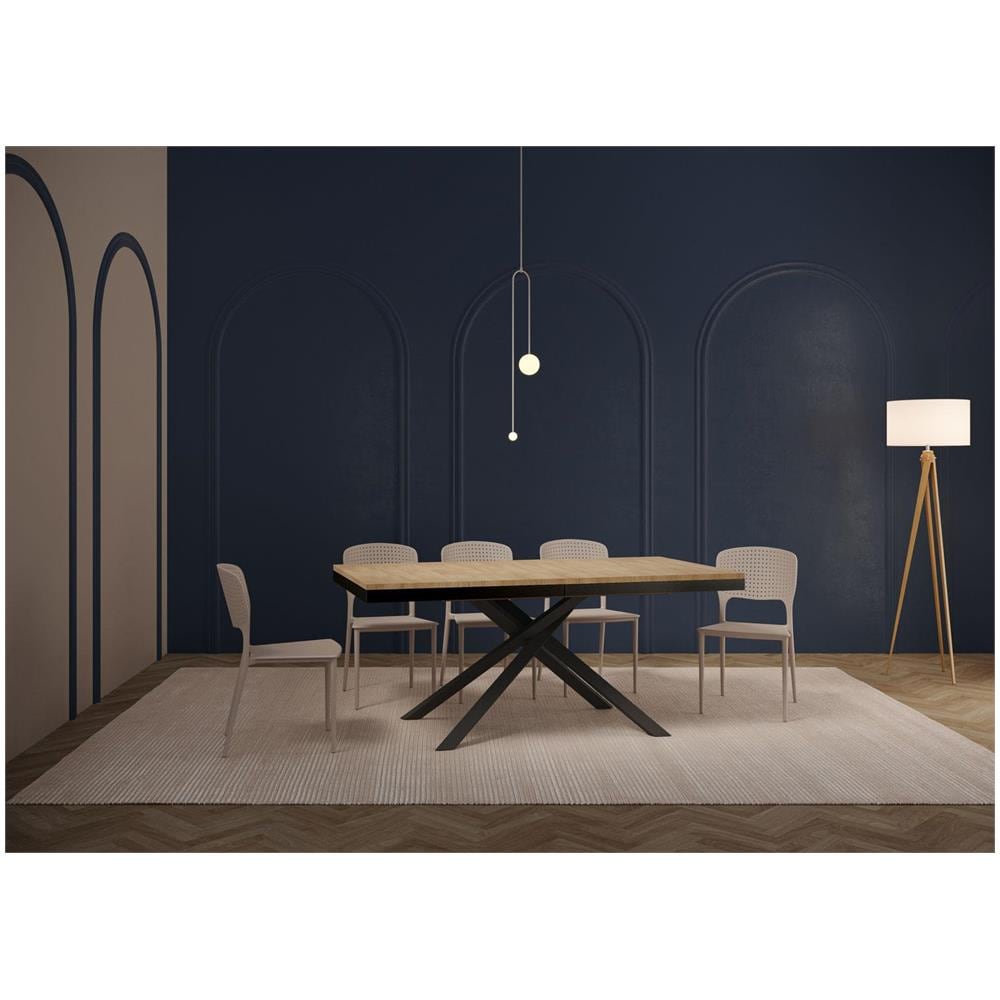 Tavolo allungabile 90x180/440 cm Karida Evolution quercia natura telaio antracite - Foto 2