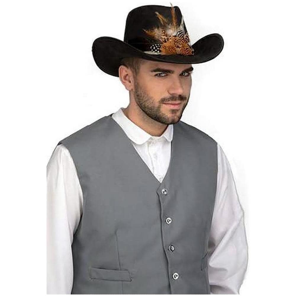 Cappello da cowboy marrone con piume 59 cm - Foto 2