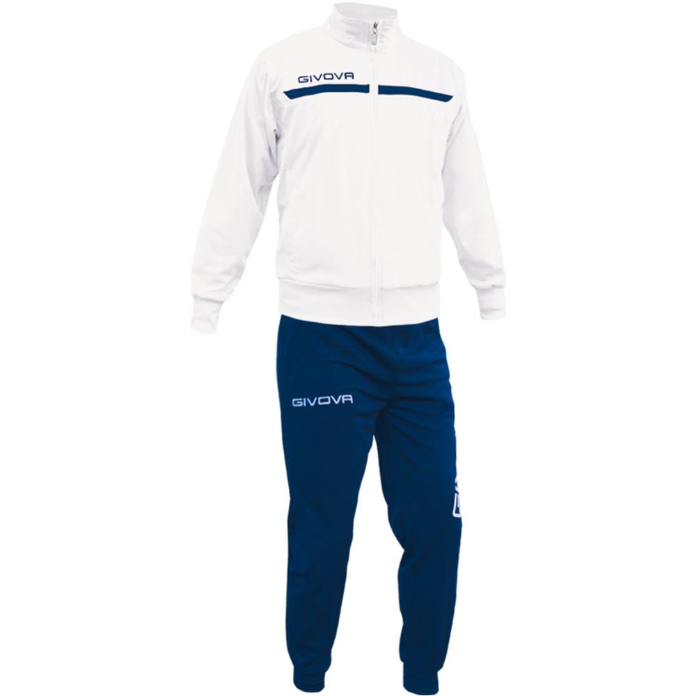 Tuta Givova One Full Zip - Completo Di Giacca A Manica Lunga E Pantalone Di Colore Bianco / blu Taglia Xs - Foto 1
