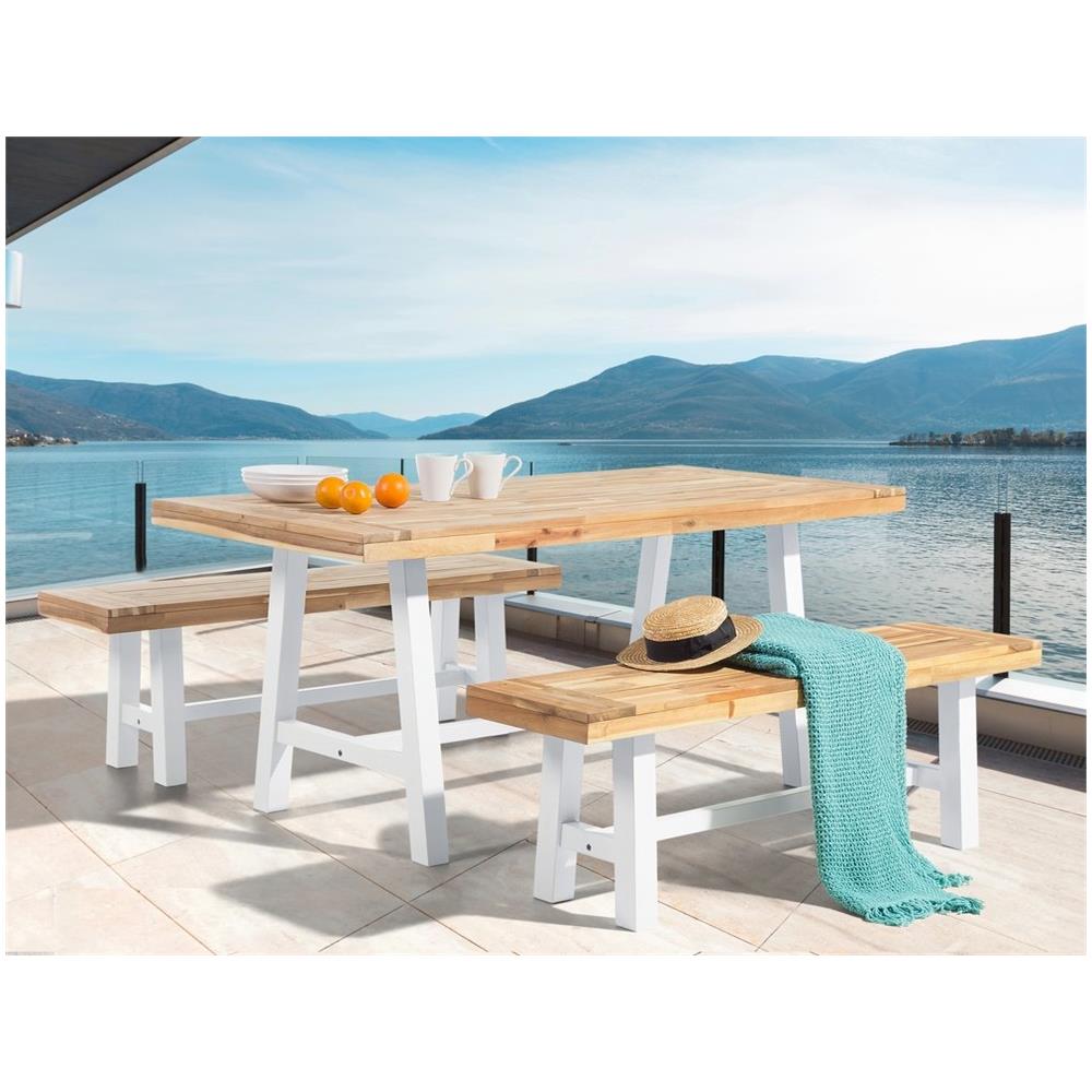 Panchina In Legno Bianco Marrone Scania - Foto 2