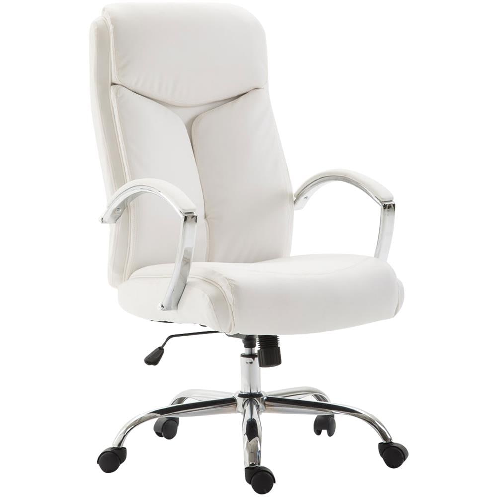 Sedia Ufficio Vaud XL in Similpelle I Poltrona Ergonomica Girevole con Alto Schienale E Braccioli I Poltrona Studio Portata Max 140 kg Bianco - Foto 1