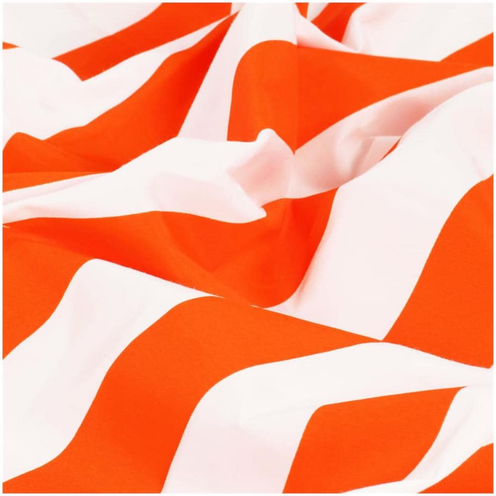Tende E Anelli Metallo 2 Pz Tessuto 140x225cm Arancio A Strisce - Foto 2