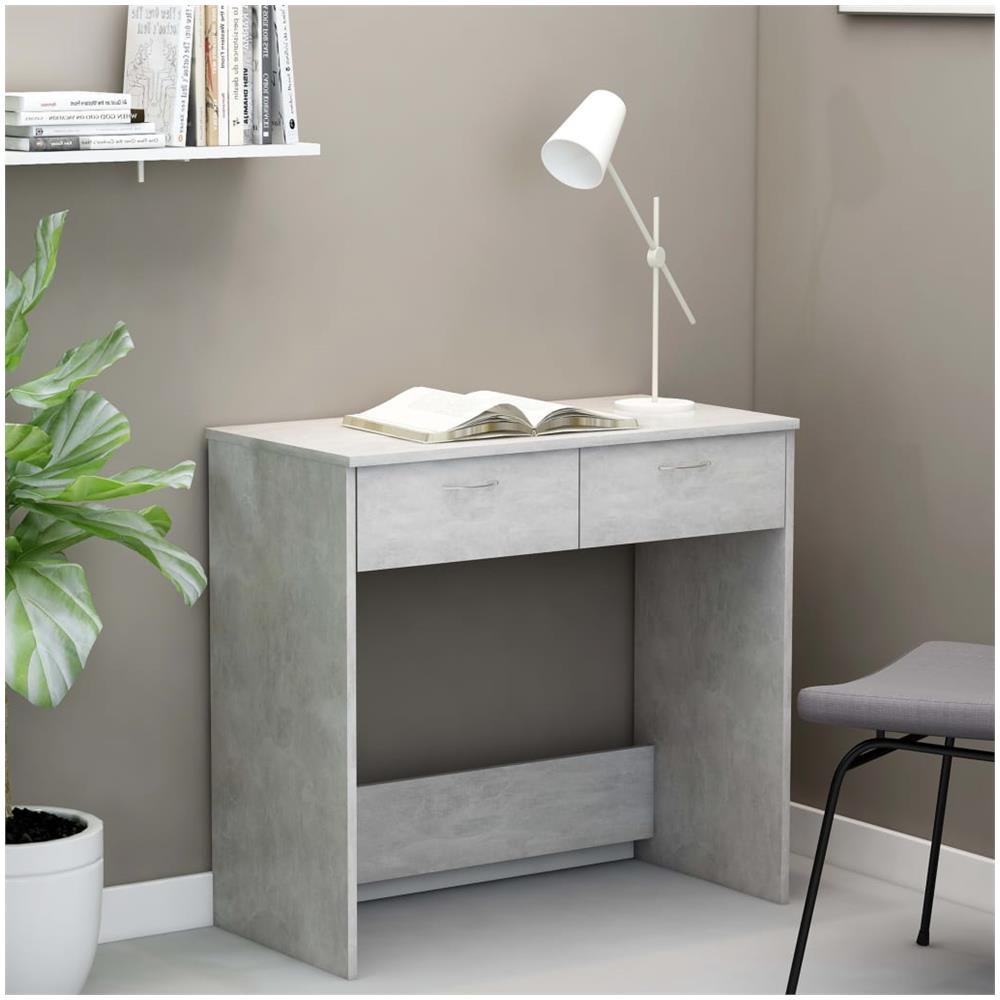 Scrivania Grigio Cemento 80x40x75 cm in Legno Multistrato - Foto 1