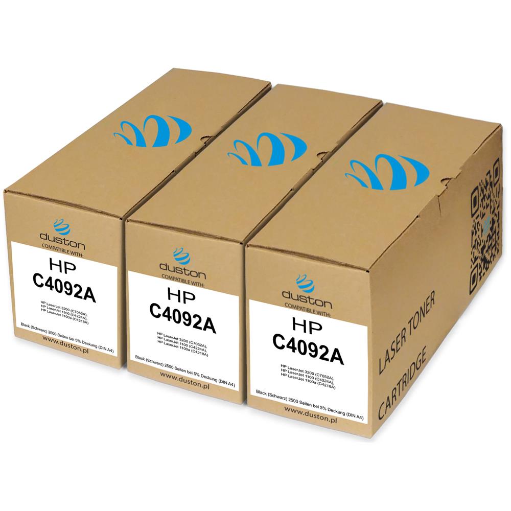 TONER - 3x C4092a, 92a Negro Compatible Con Hp Laserjet 1100 3200 - Foto 1