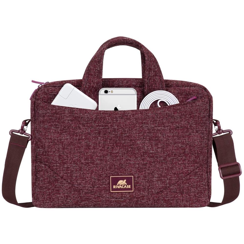 Borsa Burgundy per Notebook fino a 14" in Poliestere Colore Borgogna e Bianco - Foto 2