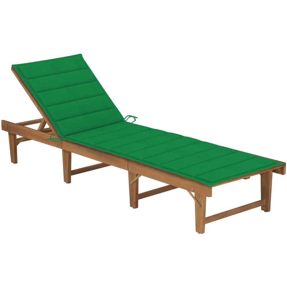 Lettino Prendisole Pieghevole Con Cuscino In Massello Di Acacia - Foto 1