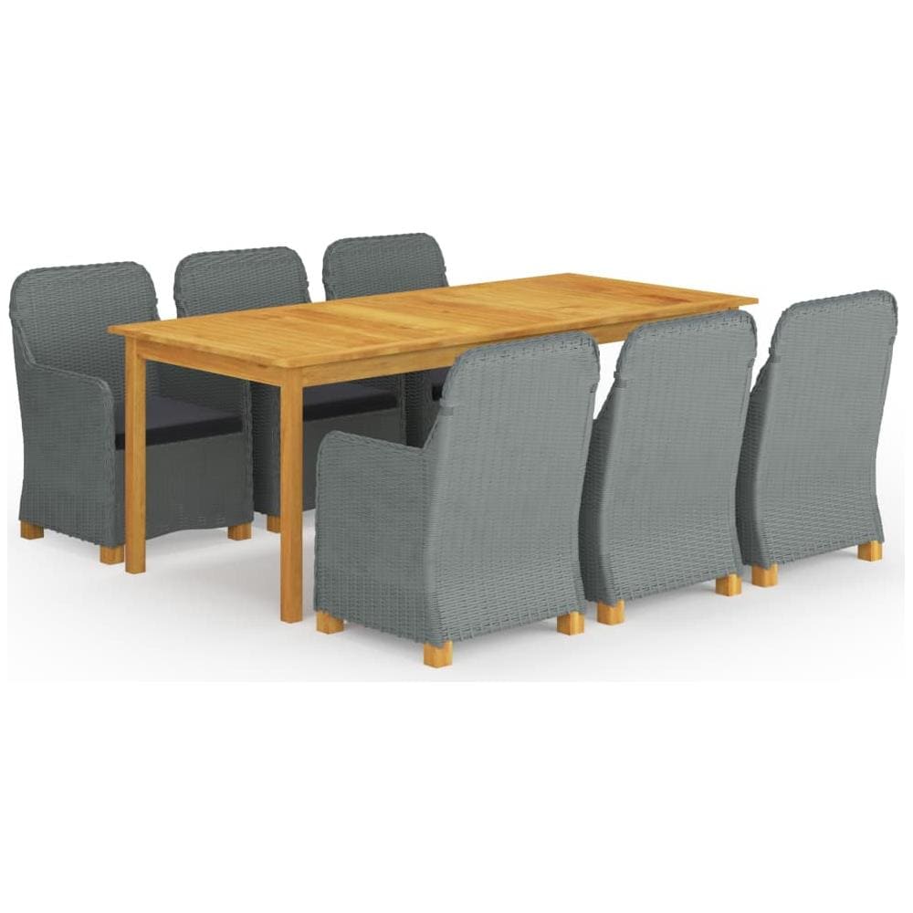 Set da Pranzo da Giardino 9 pz Grigio Chiaro - Foto 1