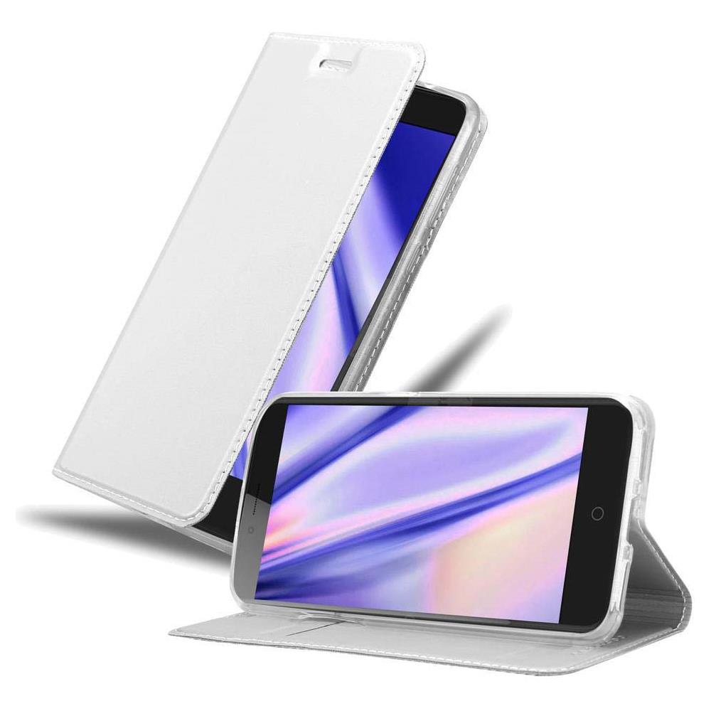 Custodia Compatibile Con Zte Blade V7 In Classy Argento - Coperchio Protettiva Con Chiusura Magnetica, Funzione Stand E Tasca Per Le Carte - Foto 1
