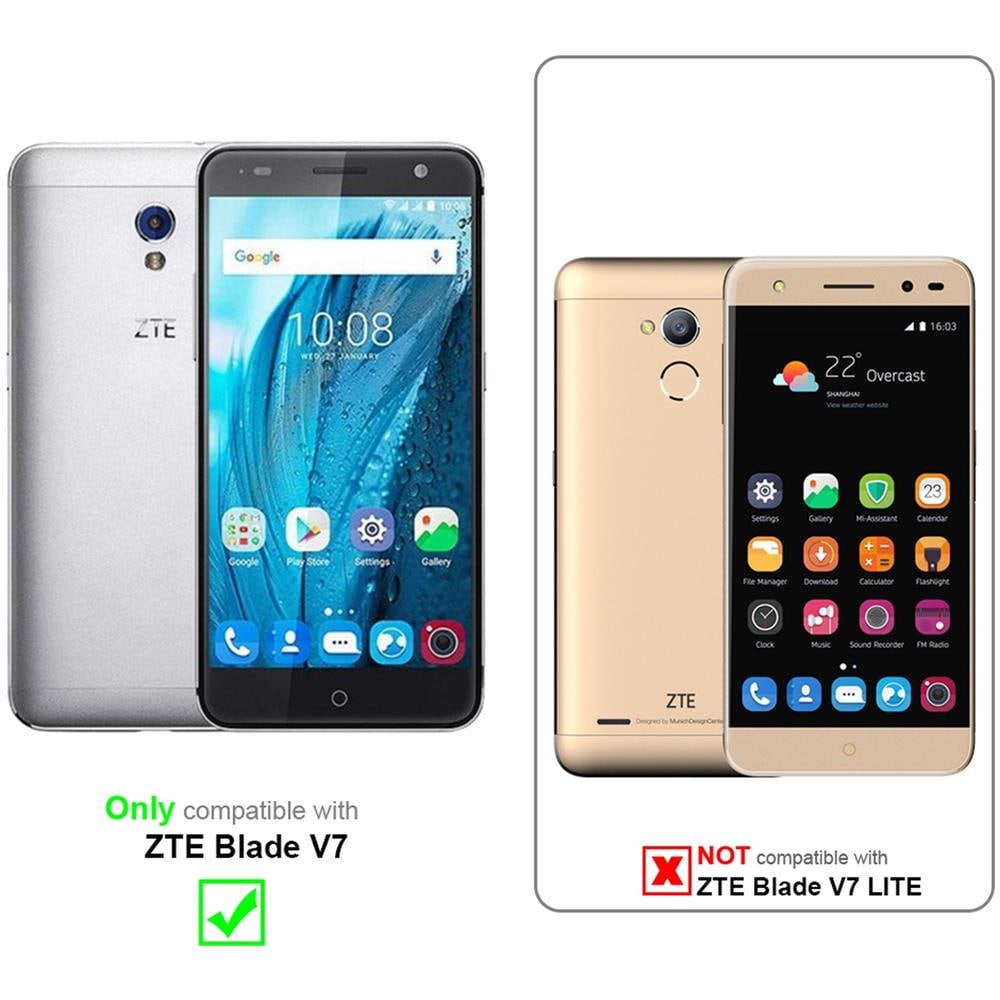Custodia Compatibile Con Zte Blade V7 In Classy Argento - Coperchio Protettiva Con Chiusura Magnetica, Funzione Stand E Tasca Per Le Carte - Foto 2