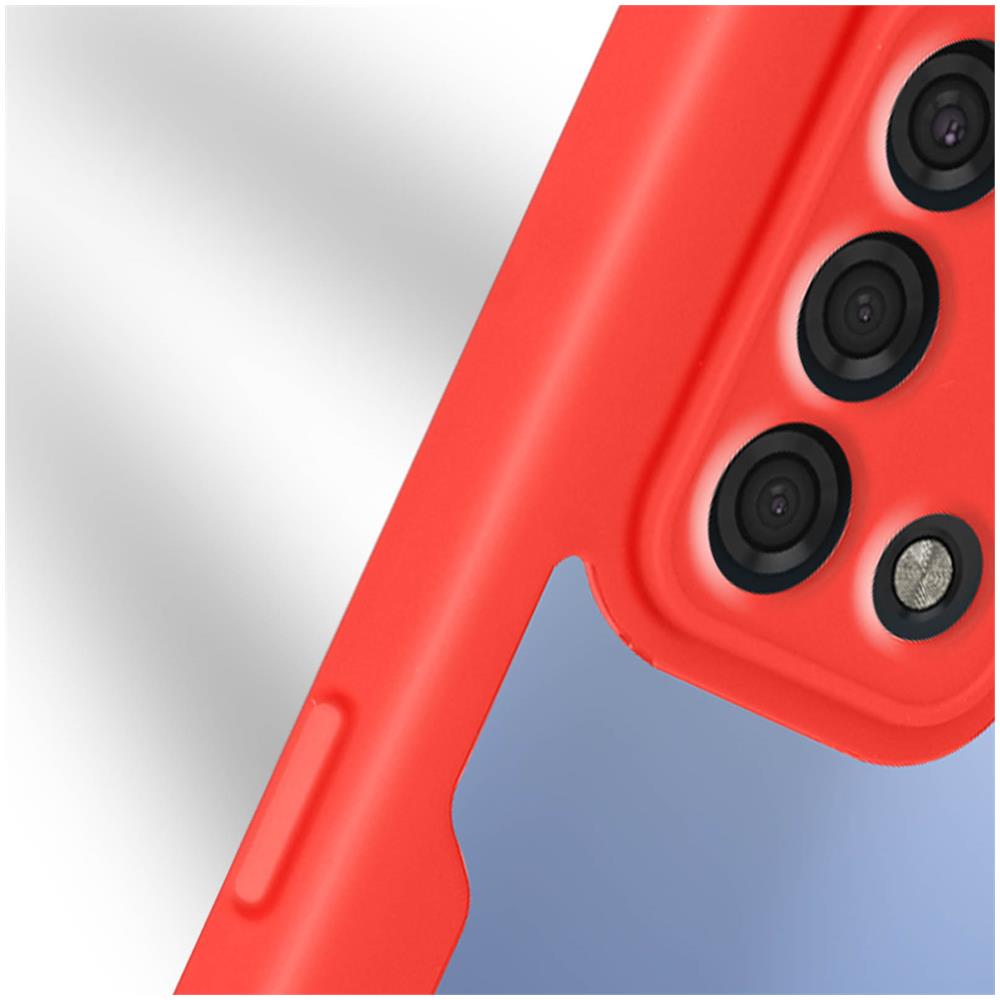 Cover Oppo A74 4g Retro Plexiglass Fronte Polimero Bordo Rosso - Foto 2