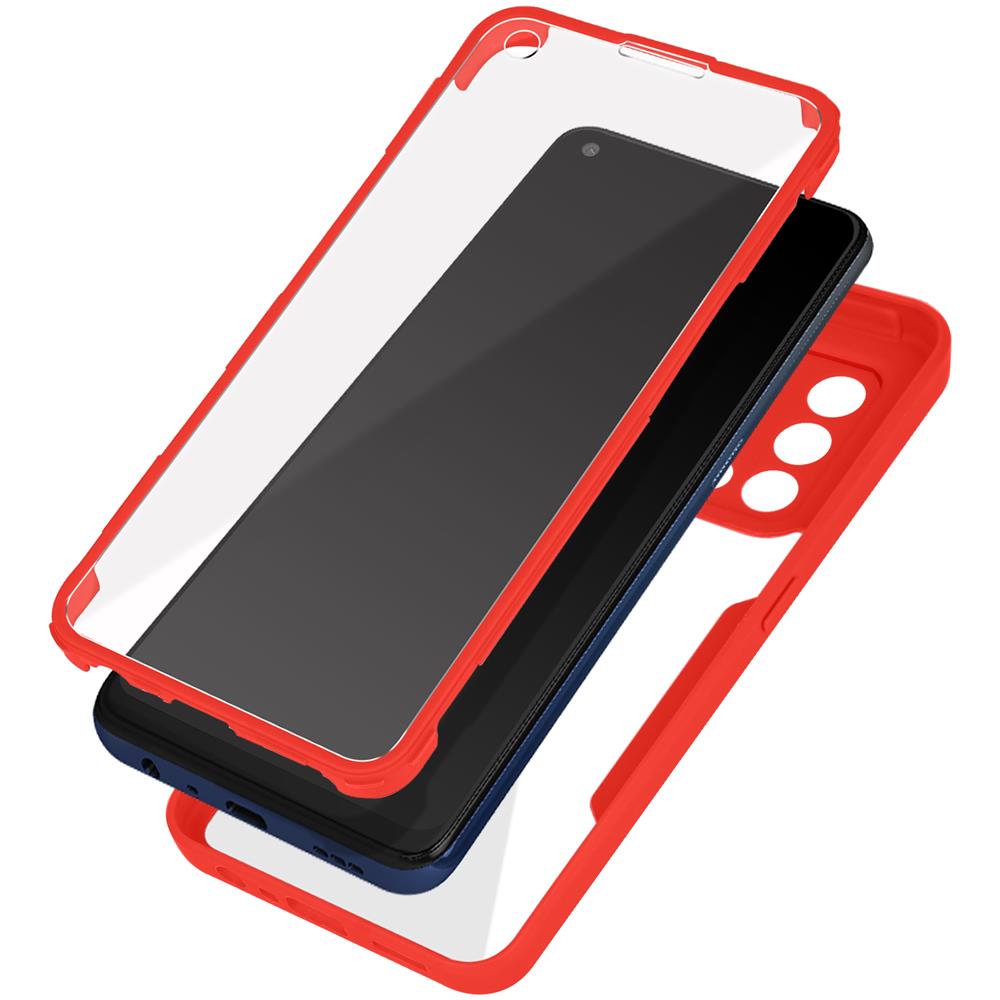 Cover Oppo A74 4g Retro Plexiglass Fronte Polimero Bordo Rosso - Foto 1