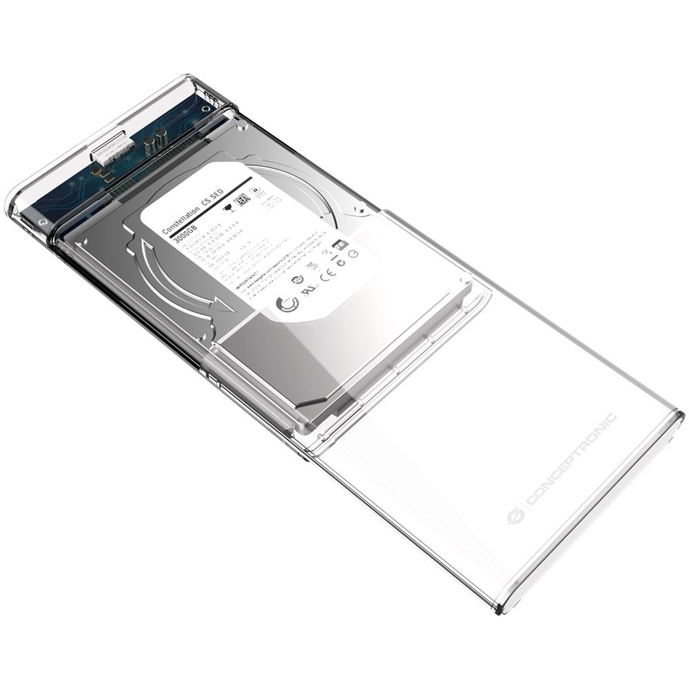 DANTE03T contenitore di unità di archiviazione Box esterno HDD /SSD Trasparente 2.5" - Foto 4