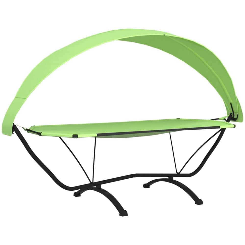 Lettino con Tettuccio Verde in Acciaio e Tessuto Oxford - Foto 2