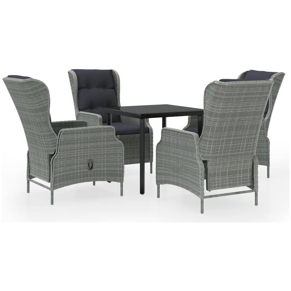 Set Mobili Da Pranzo Per Giardino 5 Pz Grigio Chiaro - Foto 2