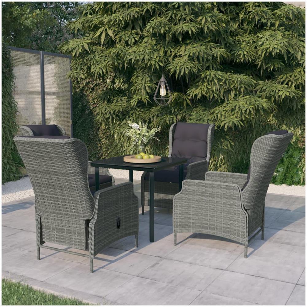 Set Mobili Da Pranzo Per Giardino 5 Pz Grigio Chiaro - Foto 1