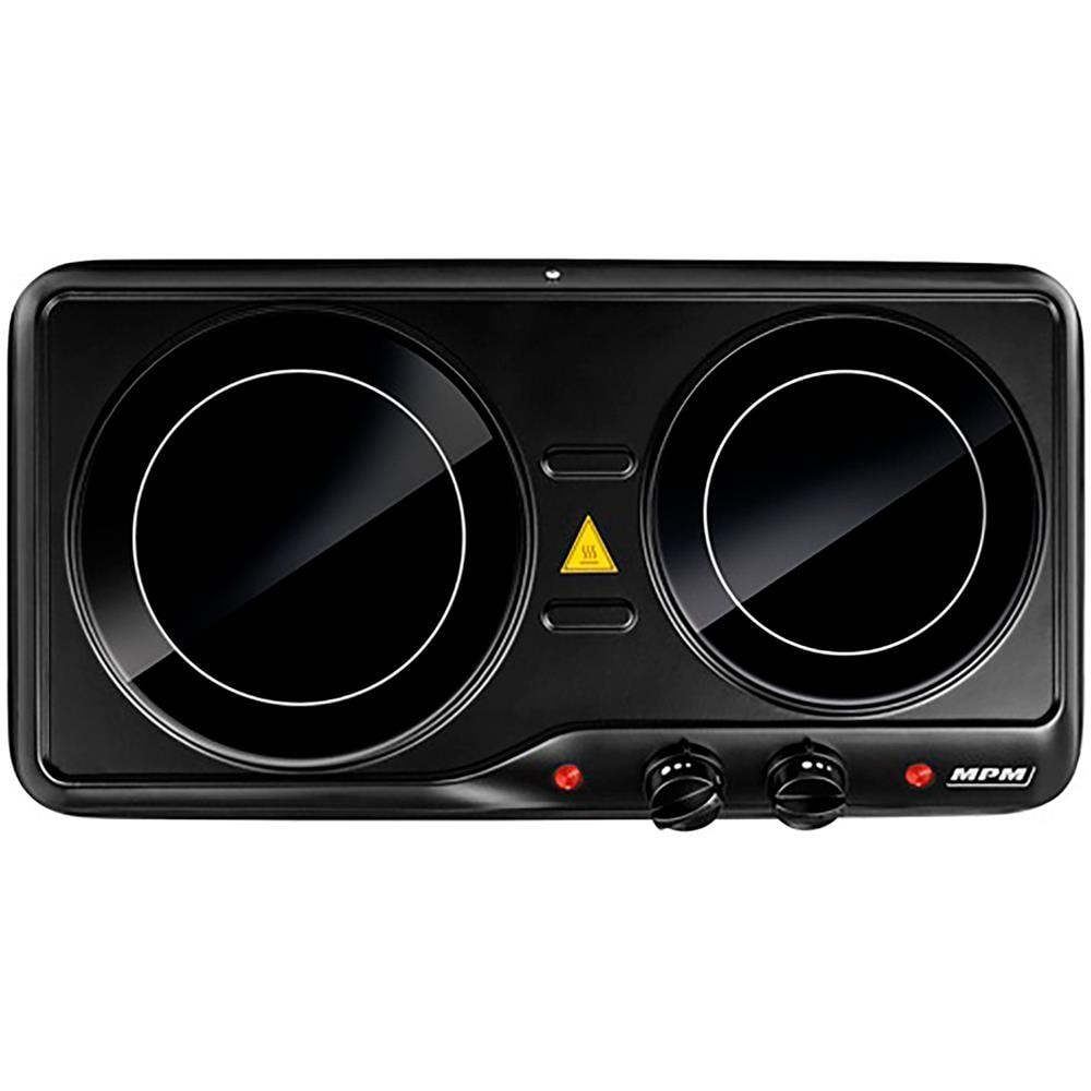 Fornello Elettrico MKE-21 in Vetroceramica con 2 Piastre Potenza 2000W Colore Nero - Foto 4