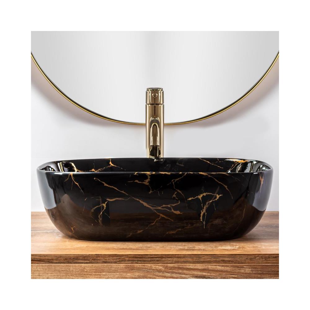 Lavabo Da Appoggio Belinda Black Marble Shiny - Foto 2