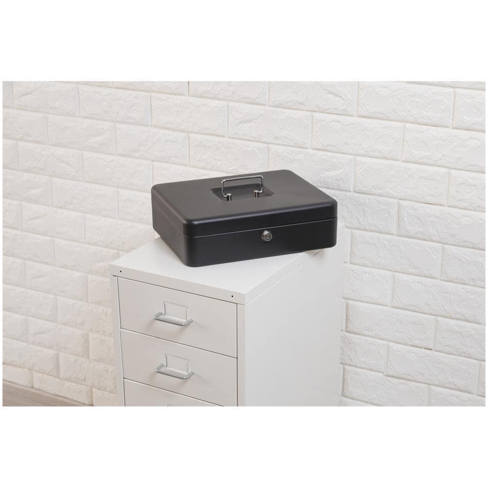 Elegant Cash C9644-eur Cassetta Di Sicurezza Con Chiave Per Contare E Trasportare Denaro | Cassetta Portavalori In Acciaio Con Vassoio Portamonete | Cassaforte Portatile Larghezza 30 Cm | Nera - Foto 2