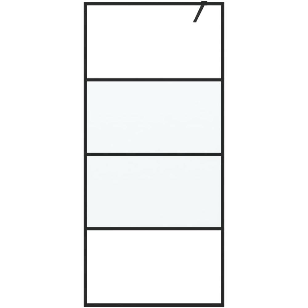 Parete Doccia Walk In Nera 90x195 Cm Vetro Semi Smerigliato Esg - Foto 3
