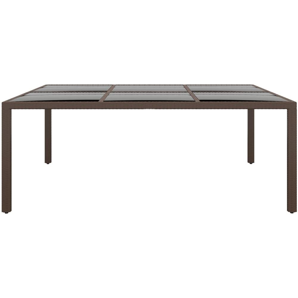Tavolo Da Giardino Con Piano Vetro Marrone 200x150x75 Cm Rattan - Foto 2
