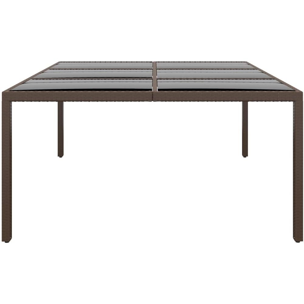 Tavolo Da Giardino Con Piano Vetro Marrone 200x150x75 Cm Rattan - Foto 3
