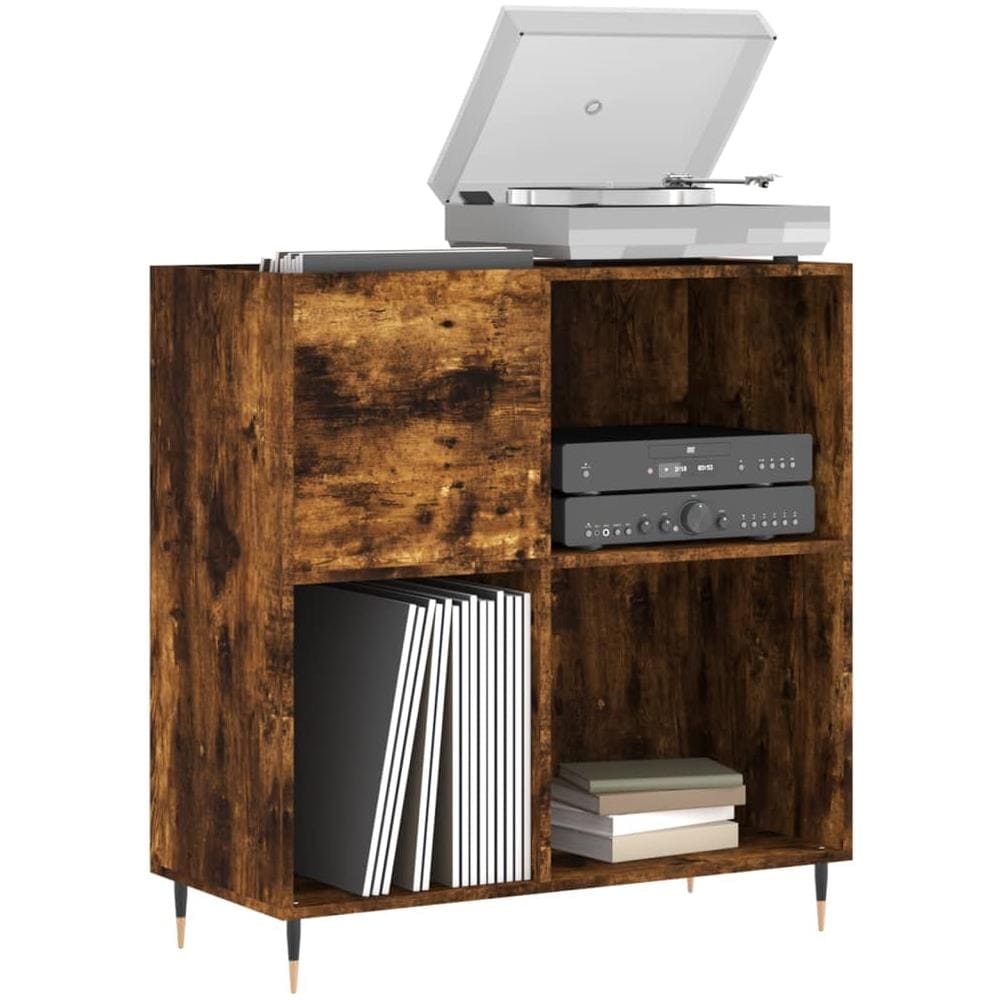 Mobile Porta Dischi Rovere Fumo 84,5x38x89 Cm Legno Multistrato - Foto 2