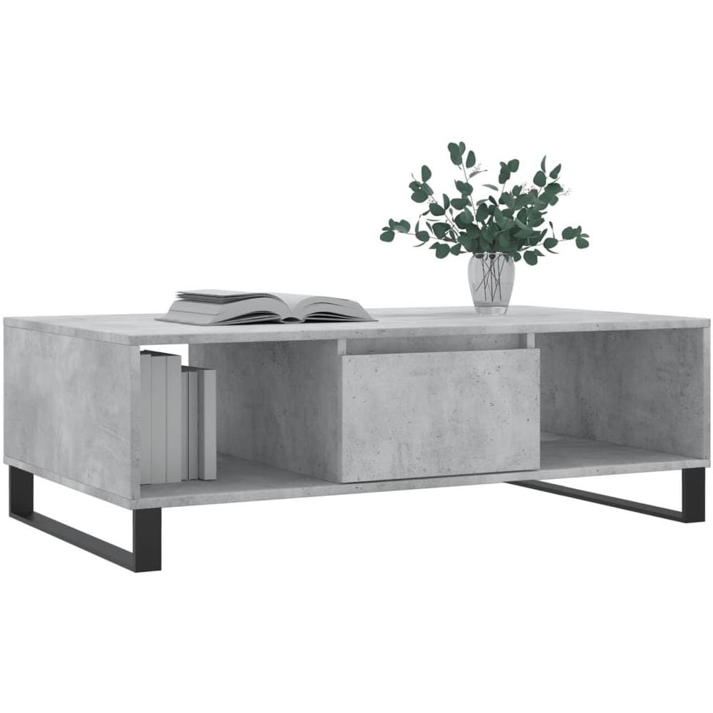 Tavolino Salotto Grigio Cemento 104x60x35 Cm Legno Multistrato - Foto 3