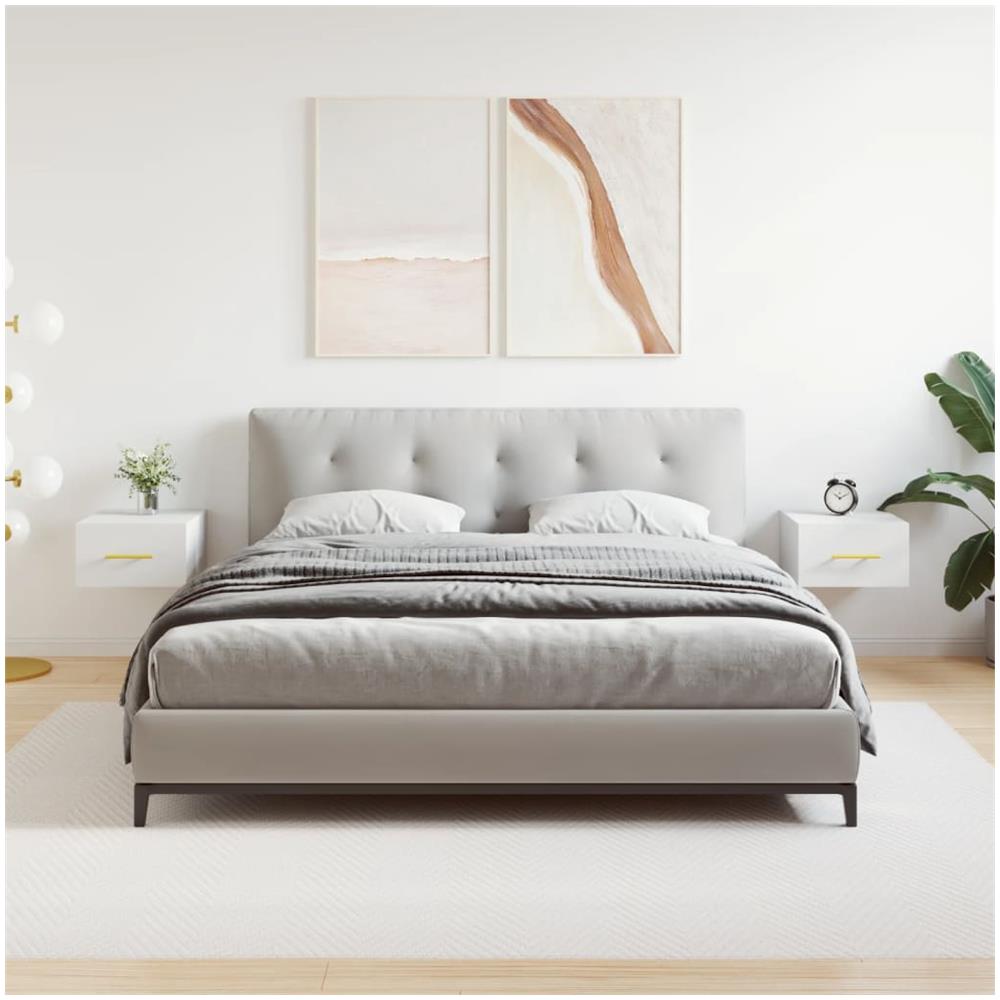 Comodini A Muro 2 Pz Bianchi 35x35x20 Cm - Foto 1