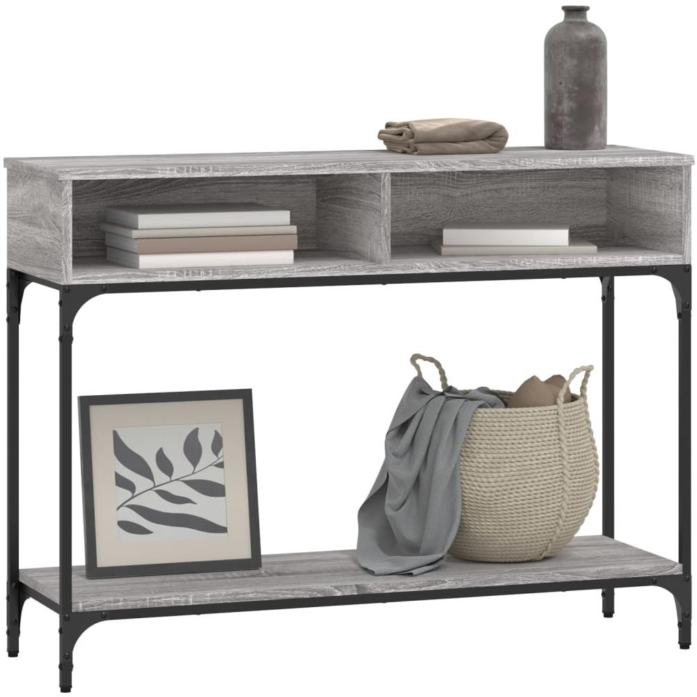 Tavolino Consolle Grigio Sonoma 100x30,5x75cm Legno Multistrato - Foto 3