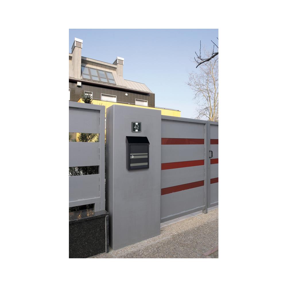 Smart Graphic E5724-str Cassetta Postale Individuale In Acciaio Con Serigrafia Decorativa ""lines"", Dimensione S (din A5), Nero - Foto 2