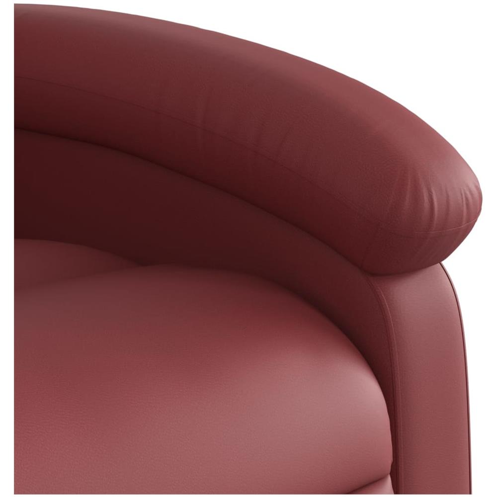 Poltrona Massaggiante Reclinabile Rosso Vino In Similpelle - Foto 8