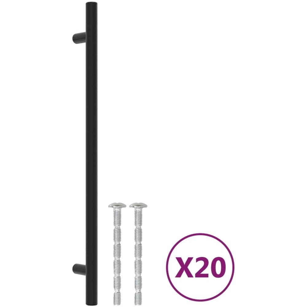 Maniglie per Mobili 20 pz Nere 224 mm in Acciaio Inox - Foto 2