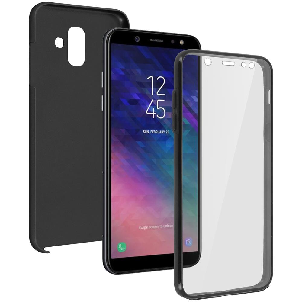 Cover Samsung Galaxy A6 Protezione Silicone + Retro Rigido - Nera - Foto 1