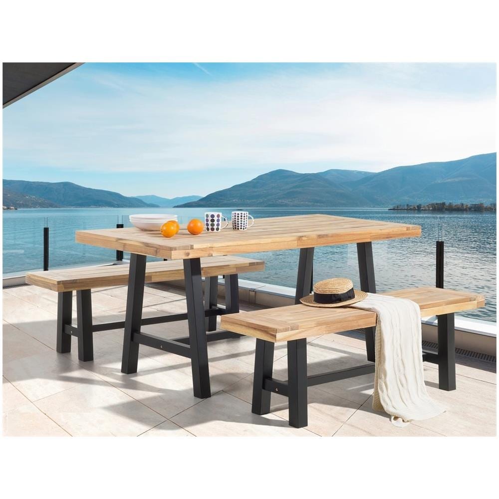 Panchina In Legno Nero Marrone Scania - Foto 2