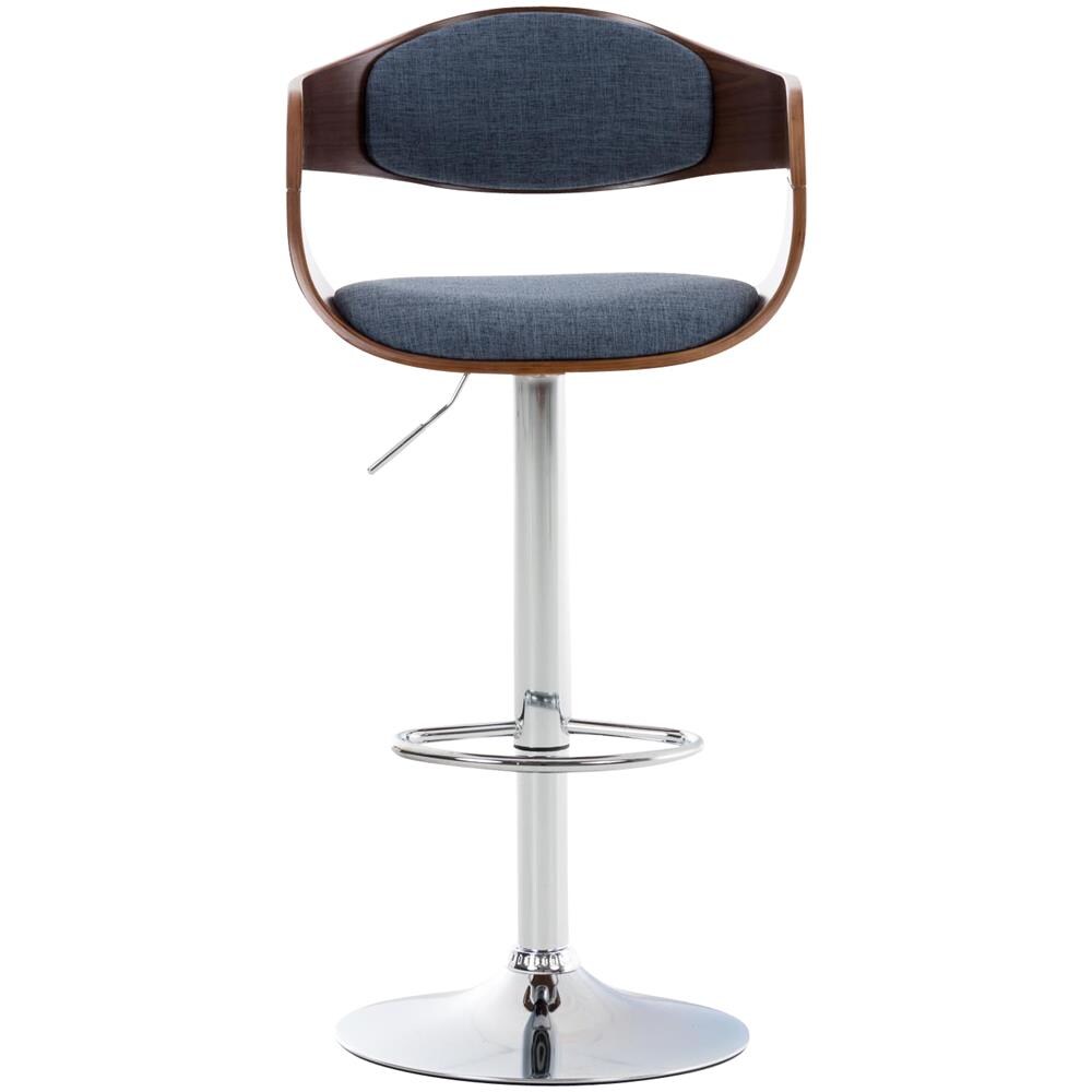 Sgabello rétro Kingston con Braccioli - Sgabello Bar Girevole 360° in Tessuto e Legno I Sgabello Alto Bancone Regolabile 63 - 77 cm Noce / Marrone - Foto 2