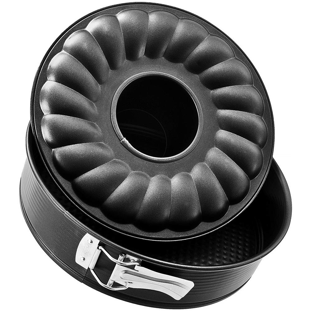 Black Metallic Tortiera Apribile 2 Fondi, Acciaio, Nero, Diametro 24 Cm - Foto 1