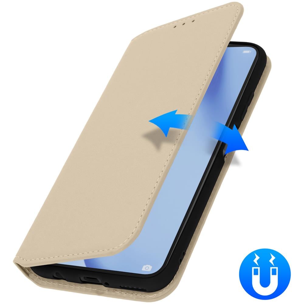 Custodia Huawei P40 Lite Portacarte Funzione Supporto Similpelle Liscia Oro - Foto 2